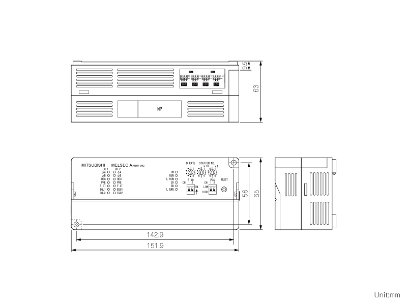 メーカー直送】 e shop kumi産業用 CC-Link白金測温抵抗体Pt100温度入力ユニット AJ65BT-64RD3